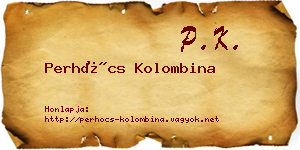 Perhócs Kolombina névjegykártya